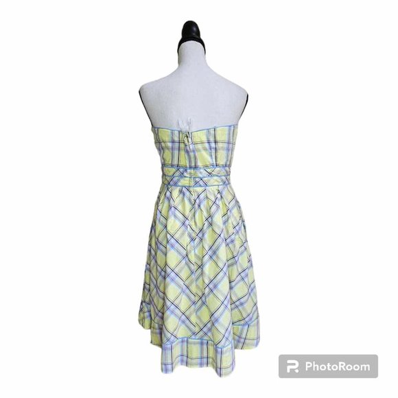 Maeve Yellow Plaid Dress Size 12 - Picture 3 of 10